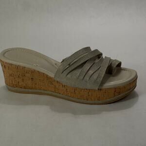 Donald J Pliner Womens Sandals Size 8 1/2M 8.5M 8.5 M 1/2 Brown Wedge Toe Loop